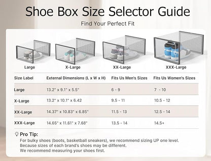 Kuject XXX-Large Shoe Storage Boxes 12 Pack, Entryway & Under-Bed Storage - Image 9