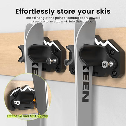 Hikeen Ski & Snowboard Wall Mount, Fits Any Ski or Snowboard, Ski Wall Rack - Image 5
