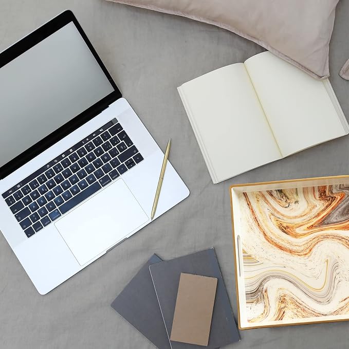 White Marbling Decorative Tray - Image 2