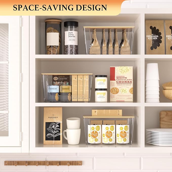 6 Pack Clear Stackable Storage Bins - Image 4
