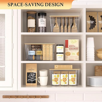 6 Pack Clear Stackable Storage Bins - Image 4