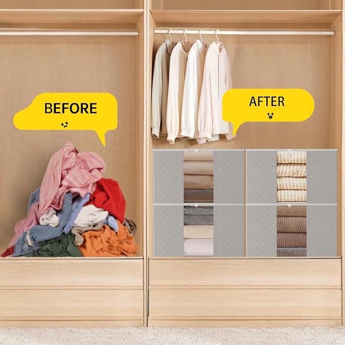 6 Pack Clothes Storage Bags - 90L Blanket Organizers and Storage - Image 7