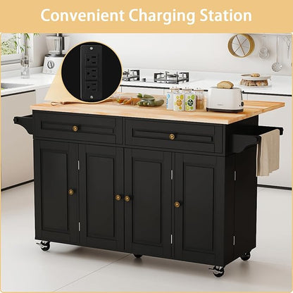 59’’ Rolling Kitchen Island Cart - Image 4