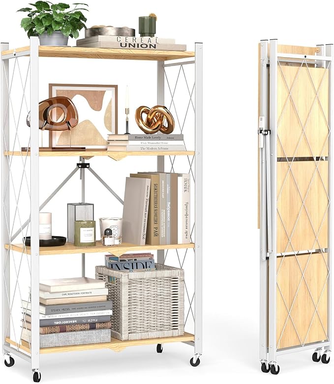black leopard 4-Tier Foldable Shelf by FoldableStorageShelves
