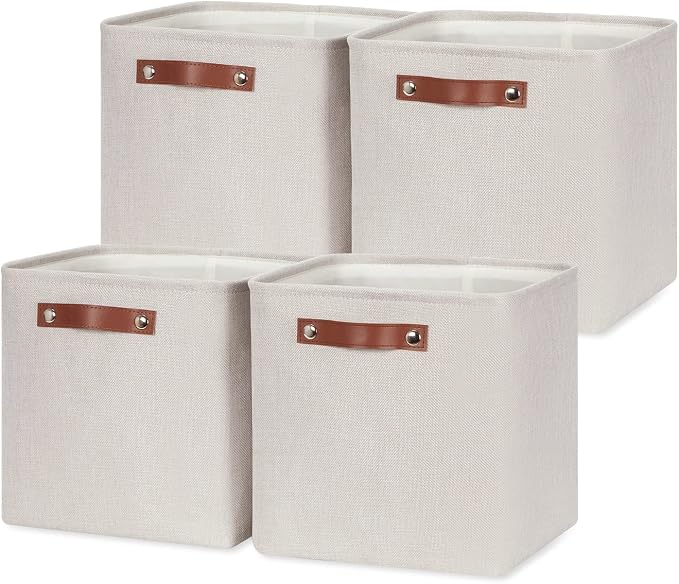 HNZIGE Cube Storage Baskets, Linen Storage Baskets by HNZIGE