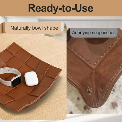 Valet Tray PU Leather Key Holder Bowl - Image 4
