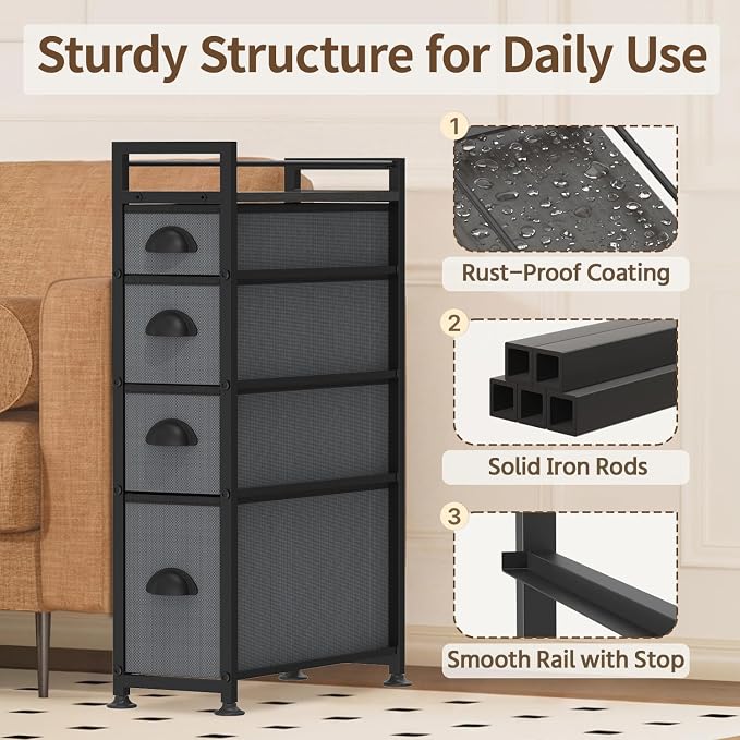 LASZOLA Narrow Cabinet Slim Storage Cart - Image 5