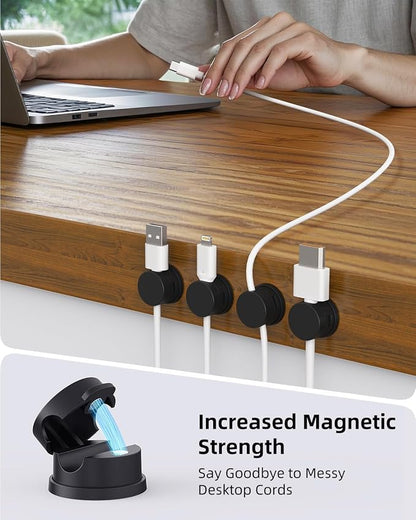 Cord Organizer, Rotatable Cable Organizer 8 Pack, No-Residue Adhesive Spring - Image 3