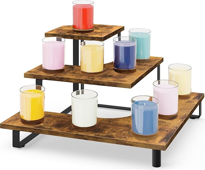 ELITEROO 3 Tier Wooden Retail Display Shelves, Portable Display Rack by ELITEROO