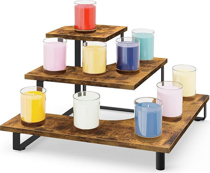 ELITEROO 3 Tier Wooden Retail Display Shelves, Portable Display Rack by ELITEROO