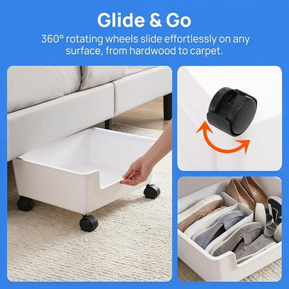 Noamus 3 Pack Under Bed Storage, Underbed Toys Storage Containers - Image 4