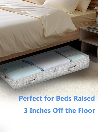 Low Profile Under Bed Storage, 3-Inch High Foldable Underbed Storage Bins - Image 4