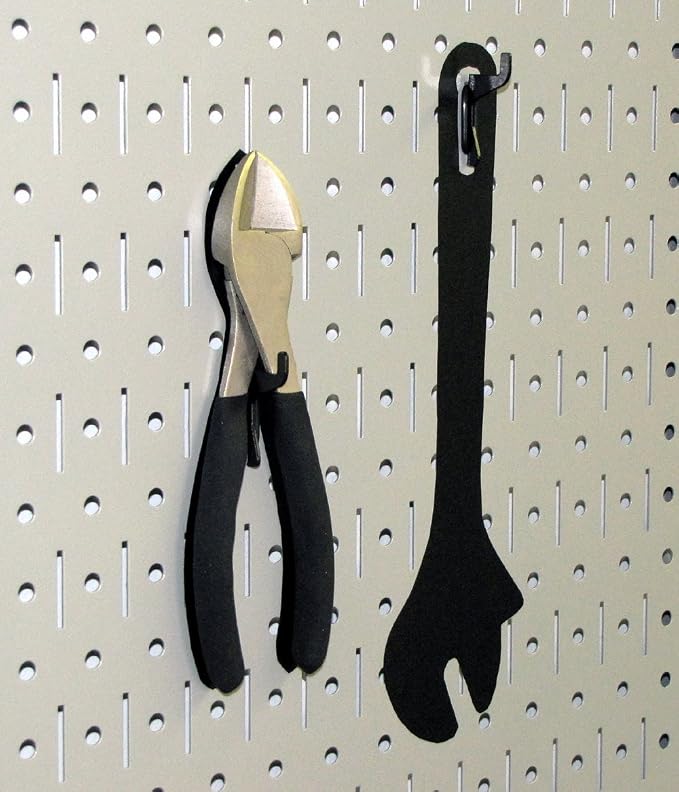 Wall Control Narrow Pegboard Rack 8in x 32in Gray Metal Pegboard Runner Tool - Image 6
