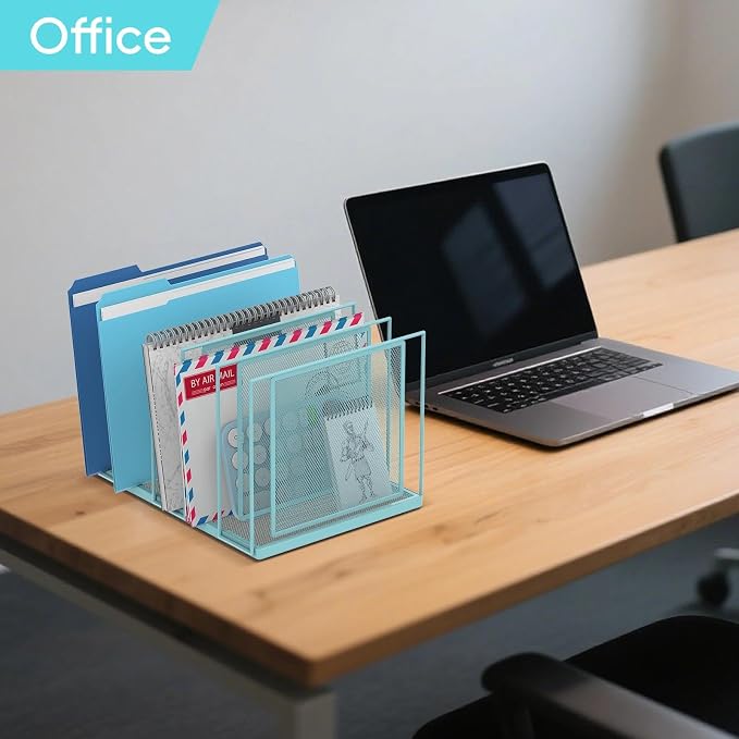File Organizer for Desk, 5-Section Vertical File Sorter, Paper Holder Organizer - Image 9
