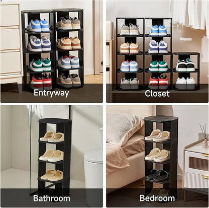 UFORU Small Shoe Rack, 5 Tier Plastic Vertical Shoe Rack - Image 9