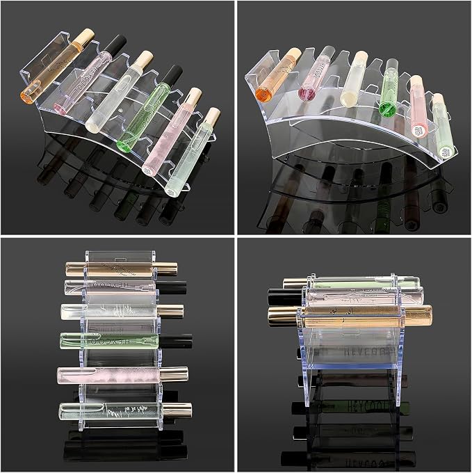 ELLDOO 2 Pack Rollerball Perfume Organizer, 6 Slots Clear Acrylic Perfume - Image 7