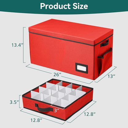 Christmas Ornament Storage Box, Stackable Organizer - Image 7