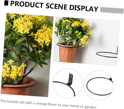 Toyvian 3pcs Iron Wall Mounted Flower Pot Holder Rings Hanging Planter Rack - Image 3