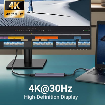 UGREEN USB C Hub 5 in 1 Multiport USB Adapter 4K HDMI, 100W Power Delivery - Image 8