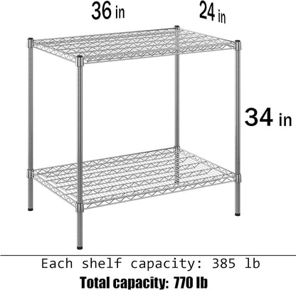 24" Deep x 36" Wide x 34" Height Wire Shelving Kit | 2-Tier | NSF Commercial - Image 3