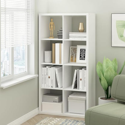 Furinno Cubicle Book Shelf, 8-Cube Bookshelf, Extra Thick Frame Horizontally & by Furinno-FitsYourSpaceFitsYourBudget