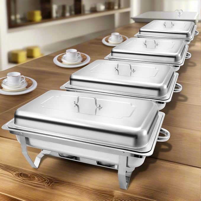 8 Qt 5 Pack Full Size Chafing Dishes Buffet Set - Image 2