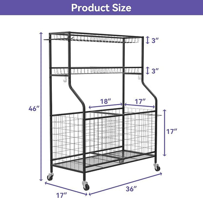 WALMANN Garage Ball and Sports Equipment Organizer, Ball Storage Rack - Image 3