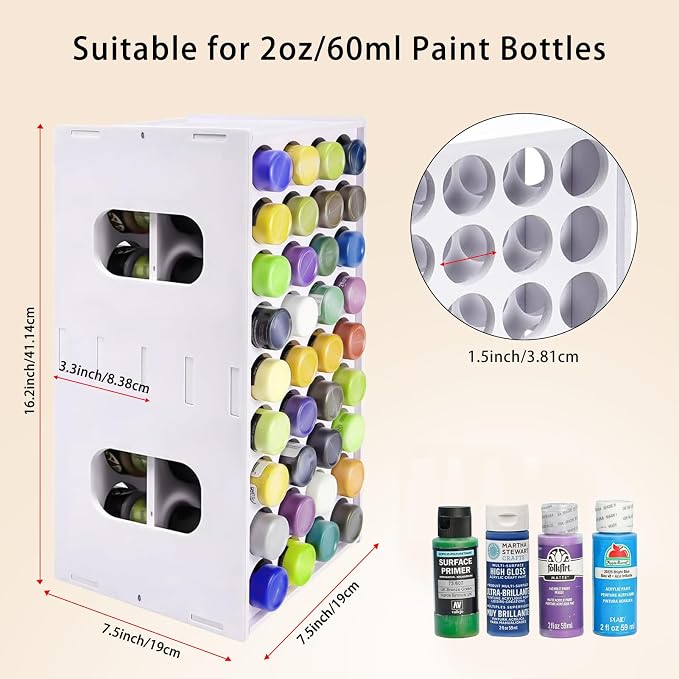 Acrylic Paint Organizer, 2oz Craft Paint Holder Rack - Image 6