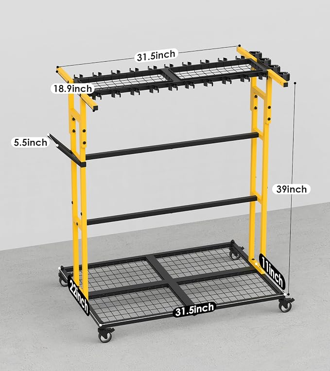 CCCEI Garage Organization with Wheels, Outdoor Gargen Yard Shed Tools Organizer - Image 7