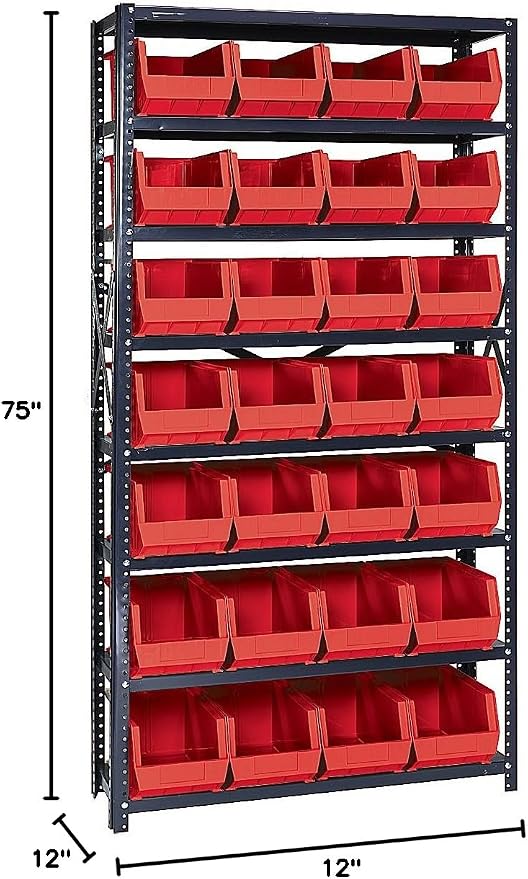 Quantum Storage Systems QSBU-240RD Giant Open Hopper Steel Shelving System - Image 2