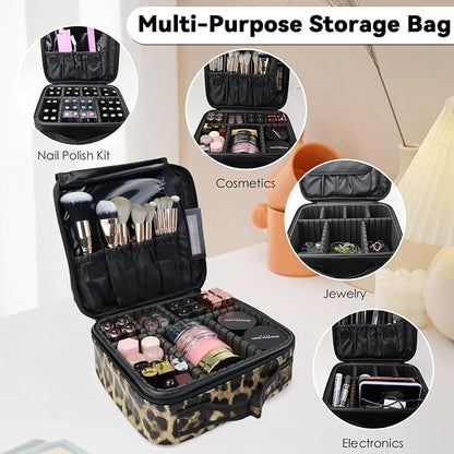 Travel Makeup Bag Makeup Cosmetic Train Case Organizer Portable Storage Bag - Image 5