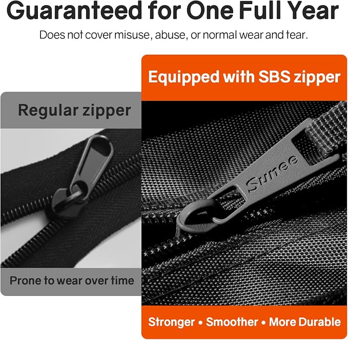 SUNEE Zippered Binder Bag with Handle, 2-Inch 3-Ring O-Ring, 500-Sheet Capacity - Image 5