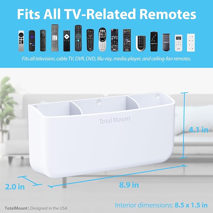 TotalMount Hole-Free Remote Holder – Eliminates Need to Drill Holes in Your Wall - Image 3