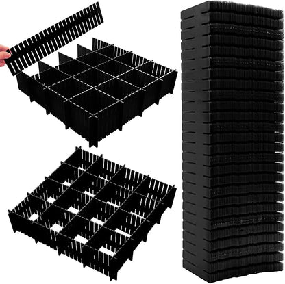45 Pack Drawer Dividers, Plastic Adjustable Drawer Storage Organizer by Ptanok