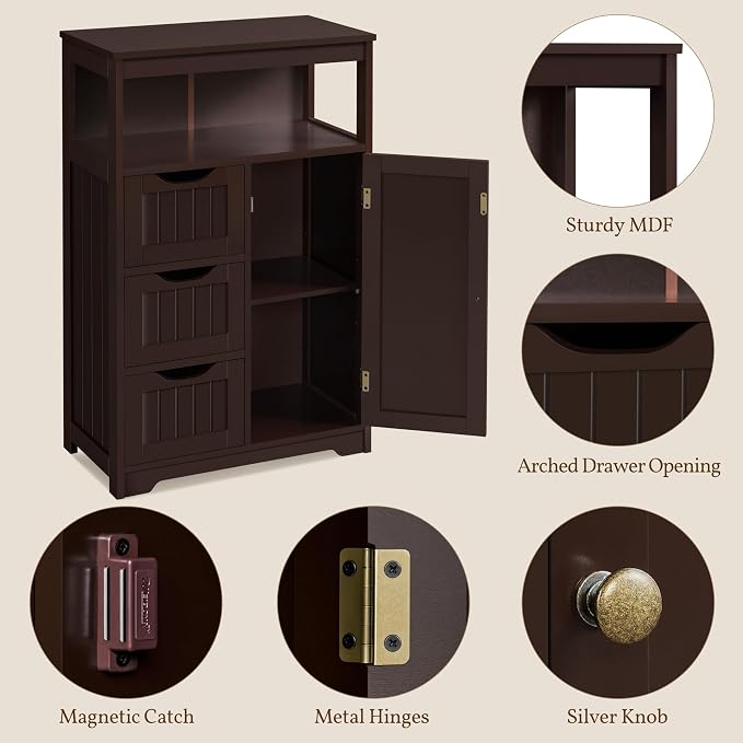 Yaheetech Freestanding Bathroom Storage Cabinet - Image 6
