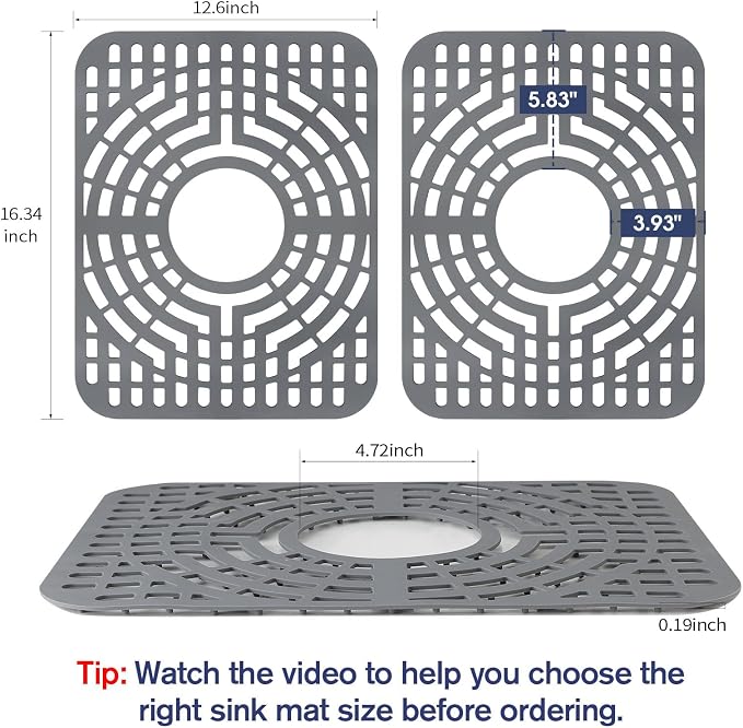 Silicone Sink Protector for Kitchen Sink 12“x16" – Flexible Sink Mat, Heat - Image 2