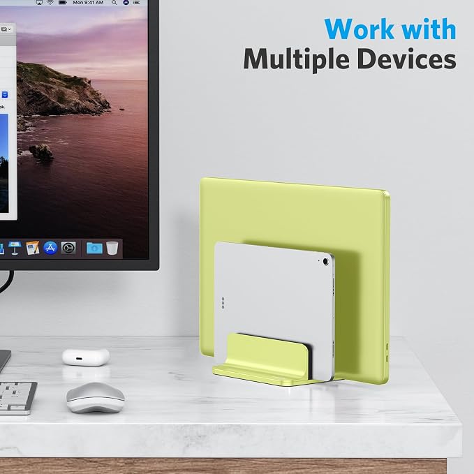 OMOTON Vertical Laptop Stand, Desktop Aluminum Mac Book Stand - Image 8
