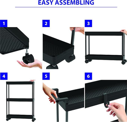 Simple Houseware 3-Tier Slim/Narrow Storage Cart - Image 8