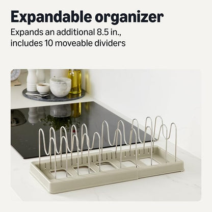 Amazon Basics Cookware and Bakeware Organizer, Includes 10 Dividers, Stainless - Image 2