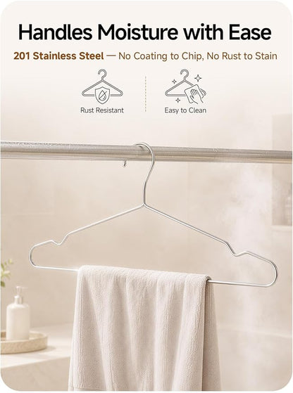 Metal Hangers 20 Pack, 4mm Heavy Duty 201 Stainless Steel Clothes Hangers - Image 4