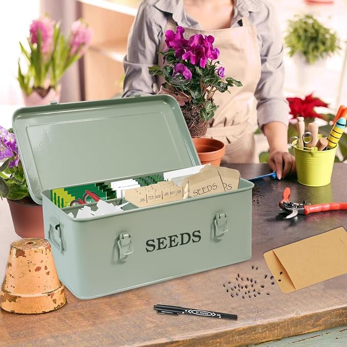 Seed Storage Organizer, 4 Compartment Seed Storage Box - Image 3