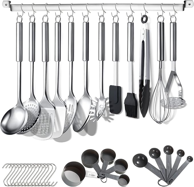 Berglander Kitchen Utensils Set 38 Pieces, Stainless Steel Cooking Utensils Set by Berglander