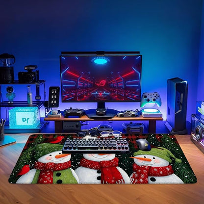 Three Snowmen Gaming Mouse Pad 35.4"x15.7"Desk Mat Anti-Slip Rubber Base & - Image 9