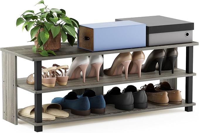 Furinno Turn-N-Tube Shoe Rack, 3-Tier Shoe Organizer, Compact Shoe Storage - Image 3