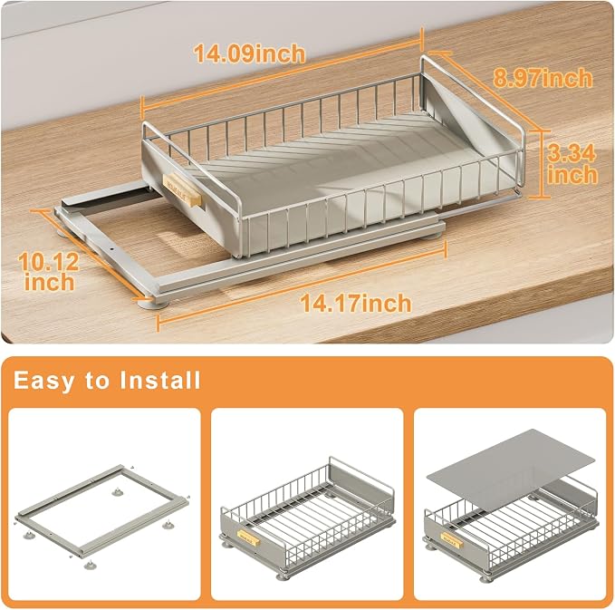Under Sink Organizer, 2 Packs Under Sink Organizers and Storage, Slide Out Pull - Image 4