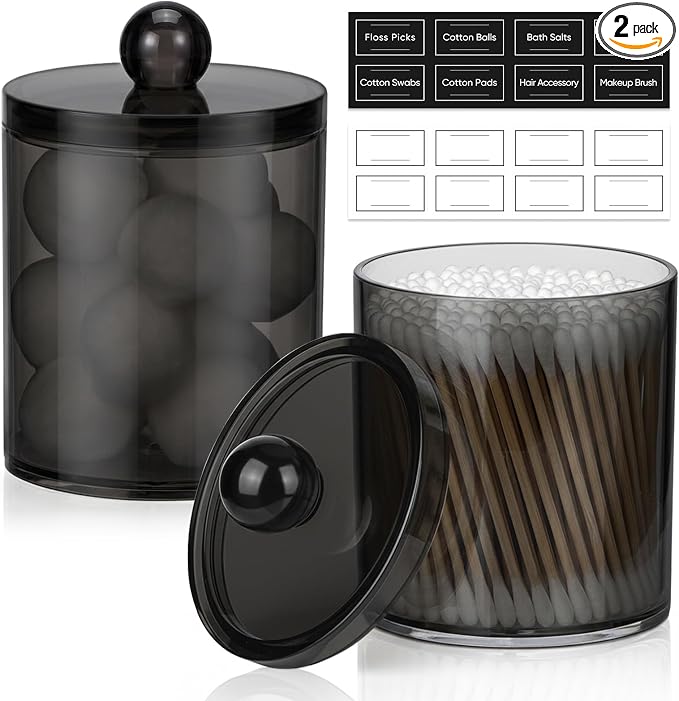 2 Pack Acrylic Qtip Holder Dispenser by AOZITA
