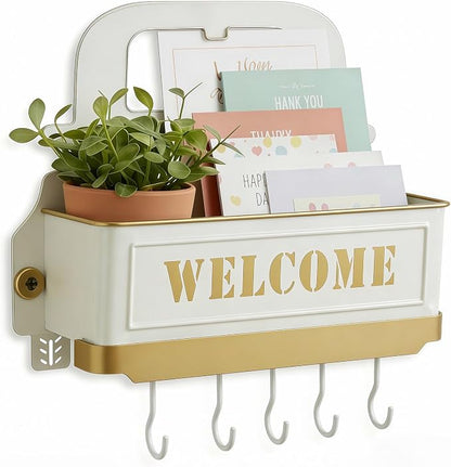 Truck Farmhouse Key Rack & Rustic Metal Wall Planter, Wall Mounted Flower Pot by Unknown