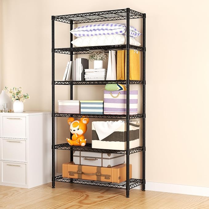 SINGAYE 6 Tier Shelf Organizer Storage Metal Shelves Garage Wire Shelving Unit - Image 8