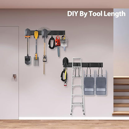 Tool Storage Rack Wall Mount, 64 Inch Adjustable Garden Tool Organizer - Image 4