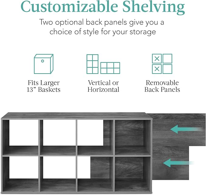 Best Choice Products 8-Cube Storage Organizer, 13.5in Shelf Opening, Display - Image 3